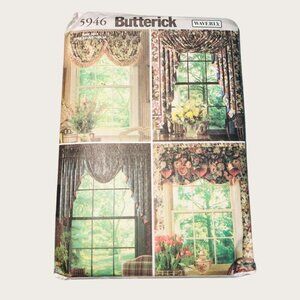 Vintage Butterick Sewing Pattern 5946 Waverly Window Curtains Home Decor Uncut